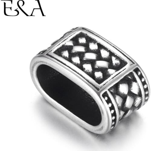 Stainless Steel Slider Beads Oval Large Hole 12x6mm for Charm Leather Bracelet Making Jewelry DIY Slide Charms Accessories