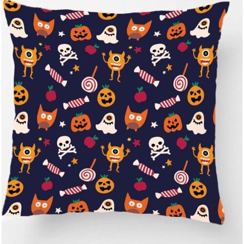 Happy Halloween Days Throw Pillow Case Cute Monsters And Candies Decorative Cushion Cover Pillowcase Home Decor By Lvsure