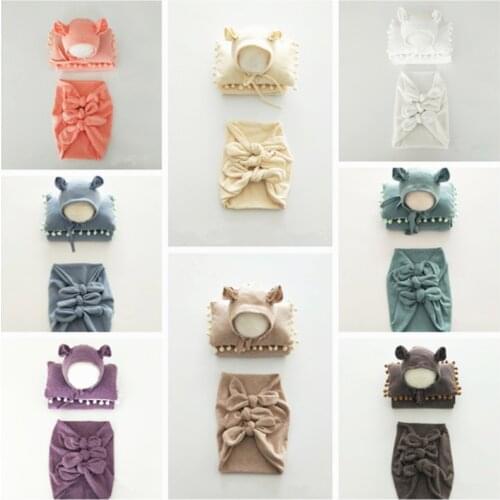 Dvotinst Newborn Photography Props Soft Bow-knot Baby Posing Bag Headband Pillow Wraps Background Blanket Studio Photo Props