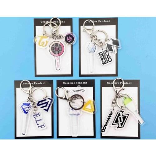 EXO TWICE MAMAMOO SJ SEVENTEEN Keychain Cartoon Album Acrylic Keyring Fans Gifts