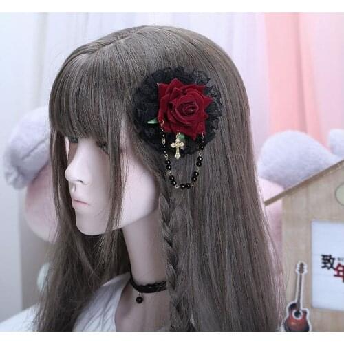 Gothic Vintage Headdress Black Head Vintage Lace Double Hair Accessory