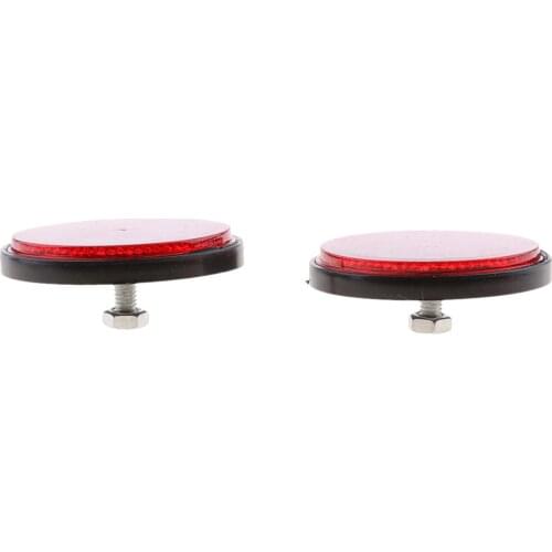 4pcs Motorcycle Plastic Round Reflective Reflector for ATV Scooter Dirt Bike Go Kart Moped Quad Bike 4 Wheeler - Red