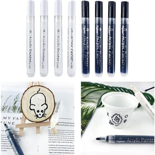 6pcs Permanent Markers Pen for Rock Painting Wood Poster Card Medium Tip