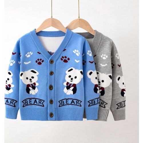 Autumn Winter Kids Knitted Cardigan Sweater Cartoon Toddler Spring Children Clothing Boys Girls Sweaters Kids Wear Knit Jacket