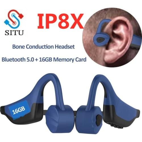 IPX8 Waterproof 16GB Underwater MP3 Music Player Bone Conduction Headphone Bluetooth 5.0 with Waterproof IP68 for Swimming Sport