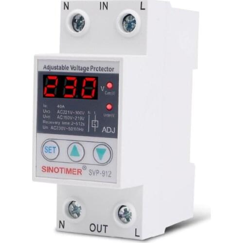 220V 40/63/80A Over Under Voltage Protector Relay Reconnect Protective Device