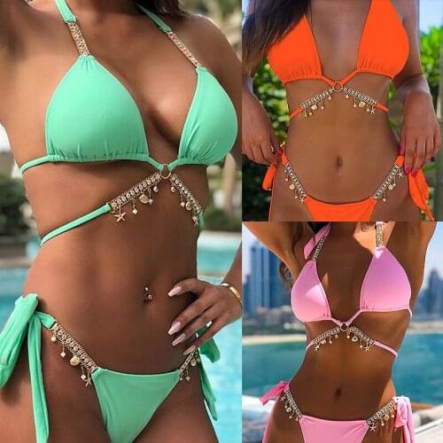 Sexy Women Summer Swimwear Bikini Set Cross Front G-String Thong Beach Triangle Suit Swimsuit Bathing Suit Swimming Suit Biquini