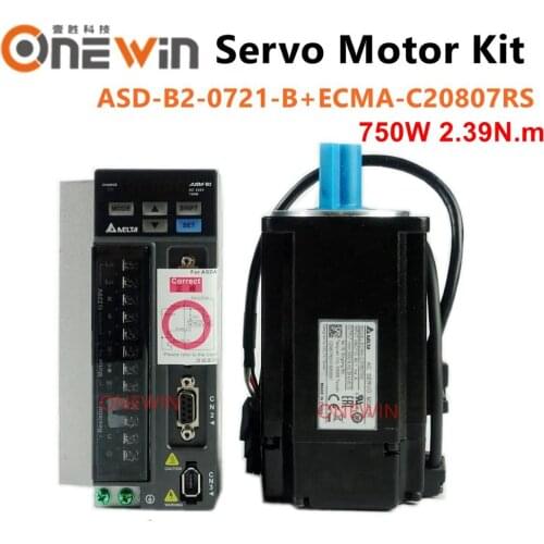 Delta Servo Motor 750W 220V AC servo motor drive kit 2.39NM 3000rpm 17bit ASD-B2-0721-B+ECMA-C20807RS with 3m cable