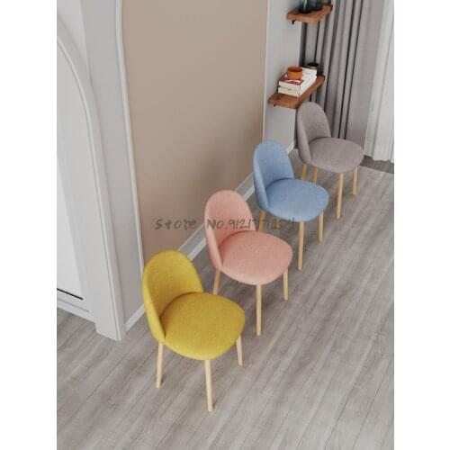 Nordic dining table chair backrest home simple dining chair bedroom desk makeup stool girl net red light luxury dressing