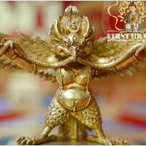 Buddha statue/ Gilt copper Buddha albatross , Kun Peng , Garuda ornaments Custodian