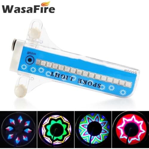 WasaFire Colorful 32 LED Bicycle Wheel Spoke Light Double Side Display 21 Pattern Bike Wheel Light Night Riding Neon Accessories