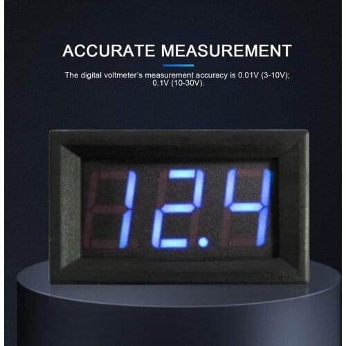 LED Digital Voltmeter DC 4.5V To 30.0V Voltage Panel Meter Oltage Meter Volt Instrument Tool DSN-DVML-568-2 Quality Guarantee