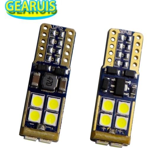 10pcs T10 LED with IC driver 90MA 10 md 3030 LED 29*10*9MM 194 W5W Car Interior Side Light Indicator License Plate Lamps AC 12V