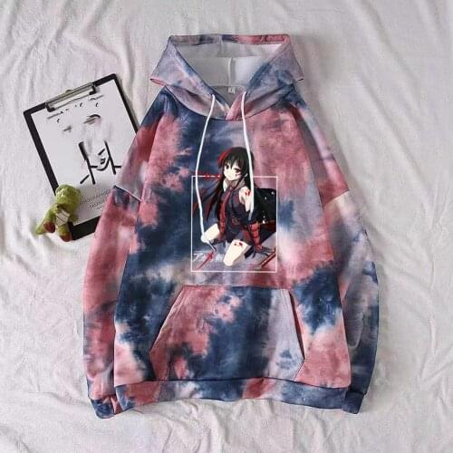 Anime Akame Ga KILL Akame Hoodie Cartoon Style Print Hoodie Long Sleeve Loose Casual Unisex Top