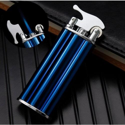Windproof butane Inflatable gas cigarette lighter Jet turbo torch flame vintage grinding wheel flint cigar smoking igniter gift