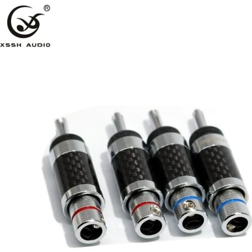 Yivosound carbon fiber cooper-plating speaker plug banana Y jack for audio cable wire