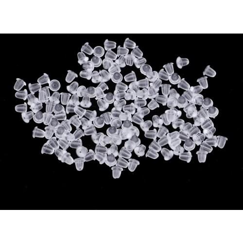 100/150 Pcs Clear Soft Plastic Earring Back Stoppers Earnuts Earrings Parts