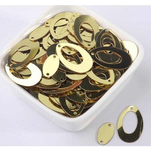 500Pcs/bag faddish Gold Double Oval Shape Sequins Big Earring Crafts Loose Paillettes DIY Wedding Sewing Lentejuelas Accessories
