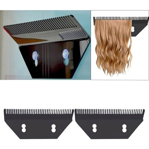 2 x Acrylic Hair Extensions Wigs Display Holder Hanger Black 30x10cm