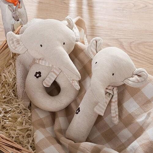 2PCS Newborns Infant Plush Animal Rattle Stick Bibi Bar Hand Grasp Stuffed Appease Toy Handbell Ring Baby kids Developmental