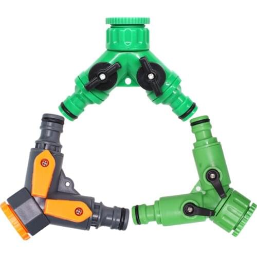 2PCS 1/2''3/4'' to 16mm Fittings Female Thread 2 Way Tap Adapter Y Quick Connecter Adjustable Split Taps Valve Watering Tool