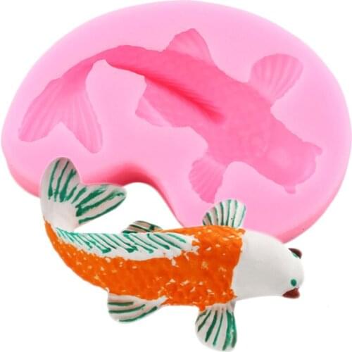 3D Craft Fish Shape Silicone Mould DIY Carp Fondant Mold Cupcake Topper Chocolate Cake Decorating Tools Candy Clay Resin Molds