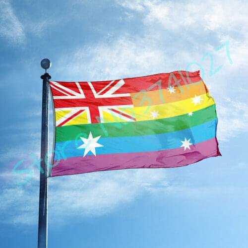3X5FT Gay Pride Australian Flag High-quality digital printing rainbow banner custom flag