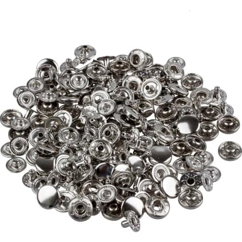 50 Set Metal No Sewing Press Studs Buttons Snap Fastener Popper 10mm