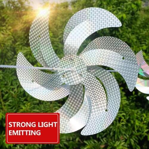 8Pcs Bird Repellent Windmill String Durable Beautiful Reflective Bird Scare Deterrent Driving For Courtyard Garden Decoration