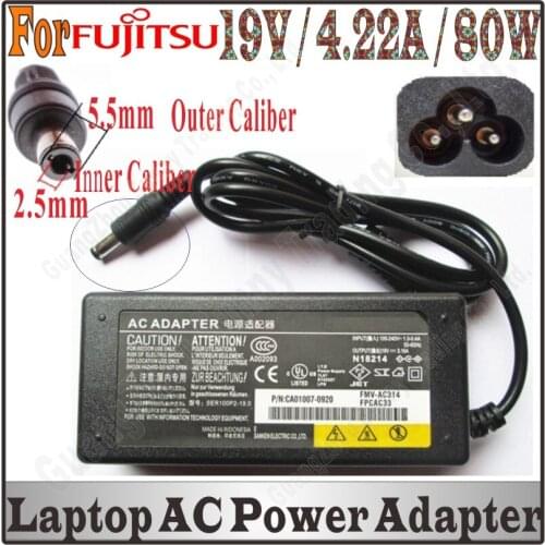 DHL Shipping 19V 4.22A AC Adapter Laptop Charger For fujitsu F4814A FMV-AC314 ADP-80NB ACP410710-01 FMV-AC325A AH530 C8020 A1600