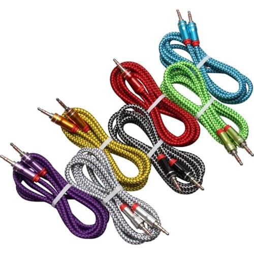 500pcs/lot 3.5 Jack Aux Cable 3.5mm Car Spring Audio Cable 1.5M Jack Male To Male Speaker Cables for Headphone Speaker