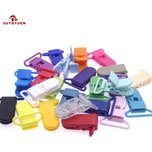 DHL free shipping 380 pcs/lot SUTOYUEN Plastic Suspender Clip / Pacifier Clips Holder Soother Dummy Clip For 25mm Ribbon