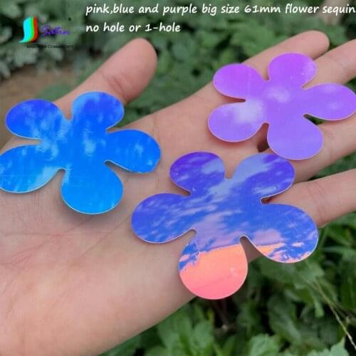 Weight 500g Big Size 61mm Five-petal Pink Purple Blue Plum Blossom Sequins Diy Decoration Sew Large Flower-shaped Loose Sequin