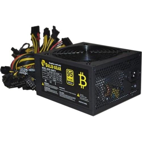 1800W ATX Modular Mining PC Power Supply Supports 6 Graphics Card 160-240V Power Supply Mining Machine Support