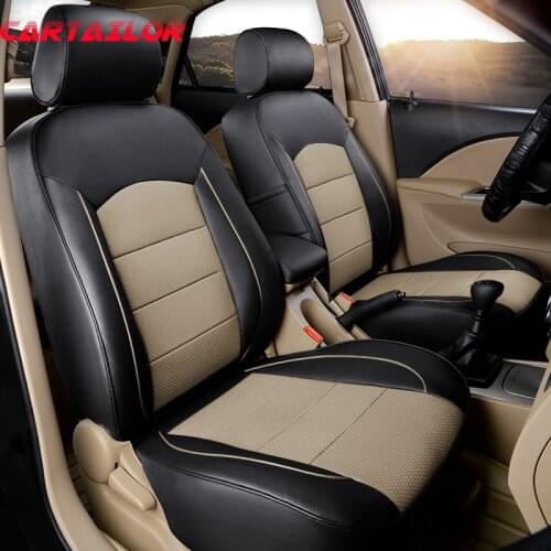 CARTAILOR Genuine Leather Car Seat Covers & Supports for Renault Laguna Seat Cover Cowhide Cars Seats Protector Auto Cushion Set