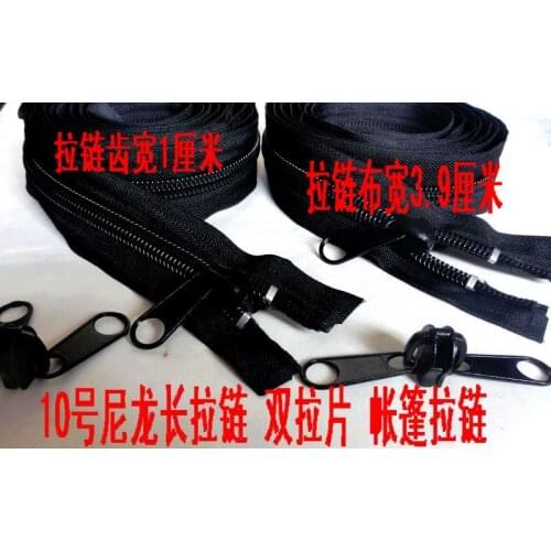 10# Super extra length black nylon zipper 10 meters DIY outdoor tents yacht car bed cover sofa mosquito net accessories