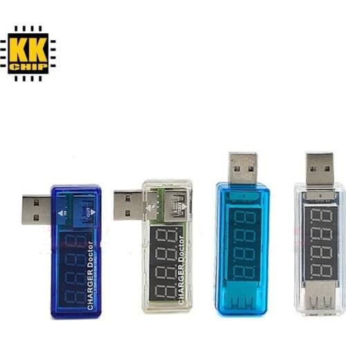 Digital USB Mobile Power Charging Current Voltage Tester Meter Mini USB Charger Doctor Voltmeter Ammeter Turn Transparent Blue