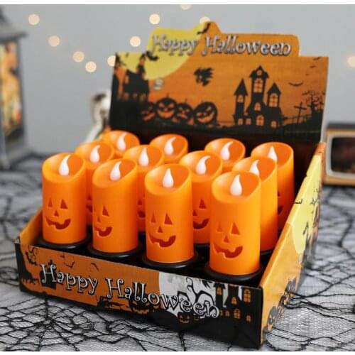 Halloween Decorations Candle Light LED Colorful Candlestick Table Top Pumpkin Party Happy Partys Halloween Decor For Home SN3832