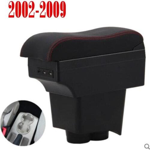 For old Polo 9N/9N3 02-09 Vivo 10- Dual Layer Car Armrest Cup Holder Center Centre Console Storage Box Tray Leather