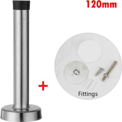 Stainless Steel Doors Stops Rubber Catch Buffer Stop Holder Silver & Black