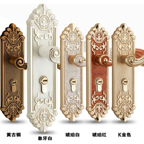 European simple wooden door look Antique locks zinc alloy indoor handle lock Bedroom door lock