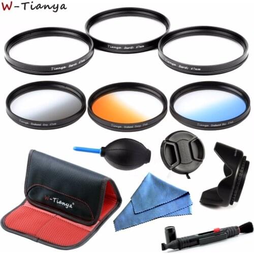 WTIANYA Star filter 4 6 8 line+Graduated Color Filter+Lens hood+cap+pouch case+Lens pen+cloth+Blower for NIKON CANON SONY Lens