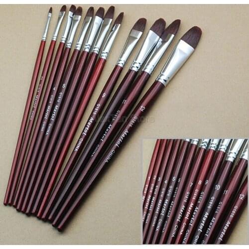 6 pcs 12 pcs Creative Artist Paint Brush High Quality Nylon Hair Wood Handle Watercolor Acrylic Oil Brush Painting Art Set