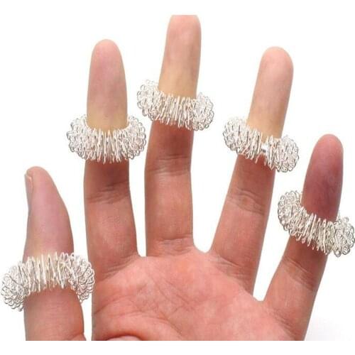 Stainless steel finger massager joints relieve fatigue mitigation finger massage ring as hand care physical therapy massage tool