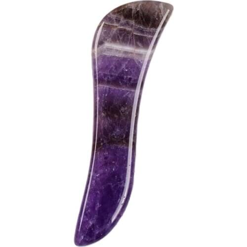 Amethyst Face Massager Natural Stone Crystal Neck Eye Gua Sha Tools SPA Acupuncture Scraping Body Health Care Skin Relax Massage
