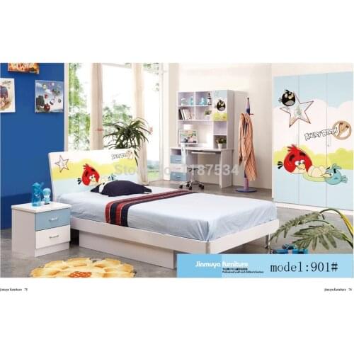 Bedroom home furniture bed wardrobe desk nightstand swivel chair hatstand hatrack furniture set