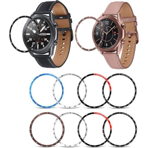 Bezel Ring Metal Protection Cover For Samsung Galaxy Watch 3 41mm 45mm Adhesive Frame Case