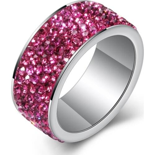 Fashion gift Charm Party New arrival rhinestone wedding jewelry Rhodium Plated CZ Crystal Ring