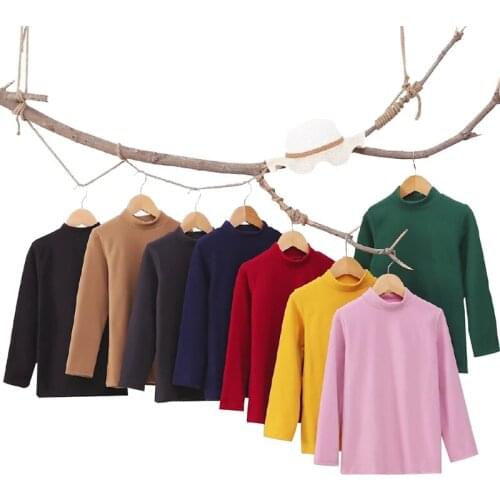 Autumn And Winter boys girls t-shirt linen pleated solid color children long sleeve tops for boys t-shirt baby t-shirts new