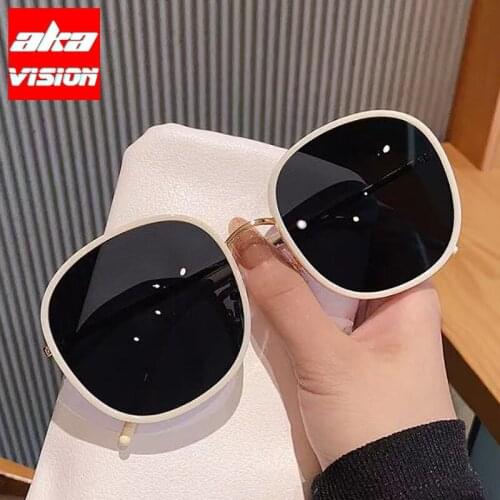AKA VISION Oval Sunglasses Women Oversized Eyeglasses For Women/Men Metal Luxury Glasses Women Round Gafas De Sol Mujer 2021